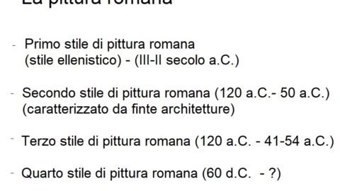 Mappa concettuale arte romana pittura schema stili 1